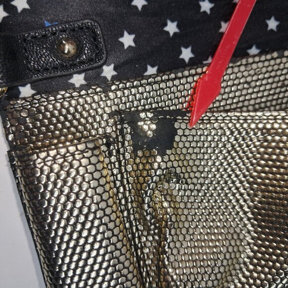 Juicy Couture Tech Wallet Wristlet Black Gold Leather - Picture 14 of 16